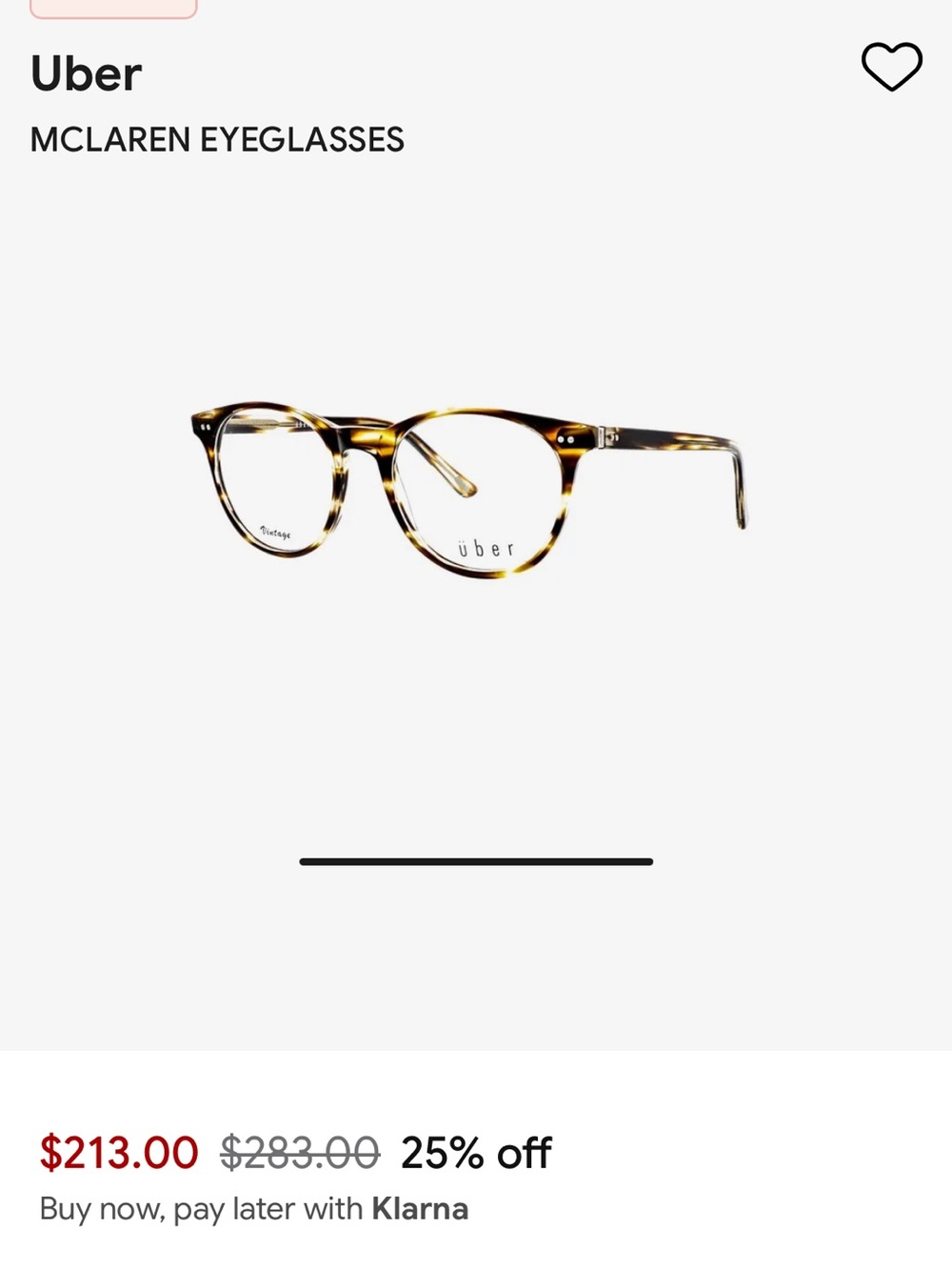 Uber McLaren Tortoiseshell Round Women's Glasses